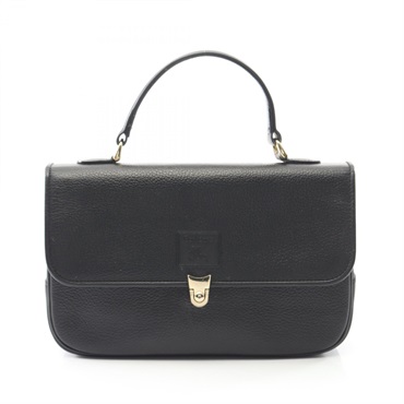BURBERRY Shadow Horse Handbag leather Black Used Women