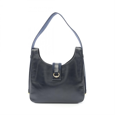 HERMES Saco Shoulder Bag J Box calf leather Blue Indigo Used Women GHW