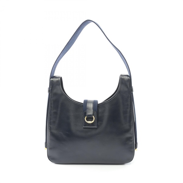 HERMES Saco Shoulder Bag J Box calf leather Blue Indigo Used Women GHW