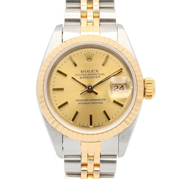ROLEX Datejust E Wrist Watch 69173 Automatic 18KYG Yellow Gold SS Used Women