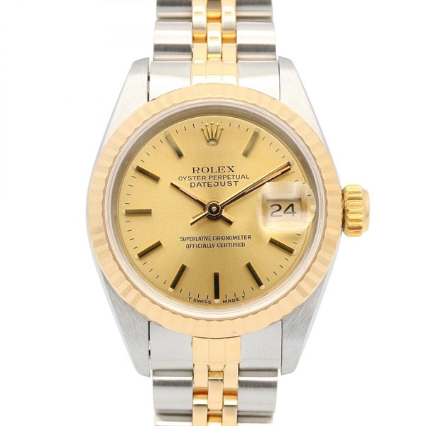 ROLEX Datejust E Wrist Watch 69173 Automatic 18KYG Yellow Gold SS Used Women