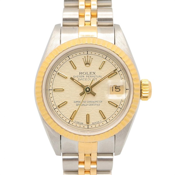 ROLEX Datejust Computer Bar Wrist Watch 69173 Automatic 18KYG  SS Used Women