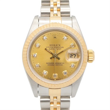 ROLEX Datejust 10P Diamond W Wrist Watch 69173G Automatic 18KYG Gold used women