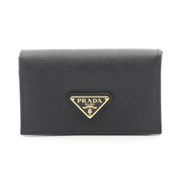 PRADA SAFFIANO TRIANG Card Case 1MC122QHHF0002 leather Black NEW Women