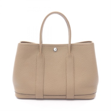 HERMES Garden party TPM Tote Bag B Negonda leather Beige Marfa Used SHW