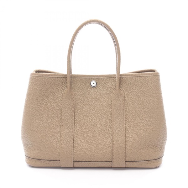 HERMES Garden party TPM Tote Bag B Negonda leather Beige Marfa Used SHW