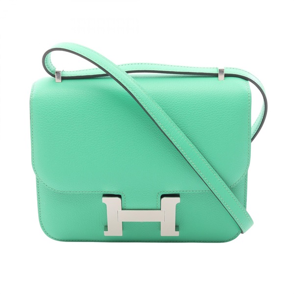 HERMES Constance 3 Mini Verso Shoulder Bag B Evercolor leather Vert Comic SHW