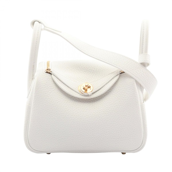 HERMES Lindy Mini Hand Shoulder Bag Clemence leather New White Used Women GHW B
