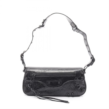 BALENCIAGA LE CAGOLE S Shoulder Handbag leather Black Used Women