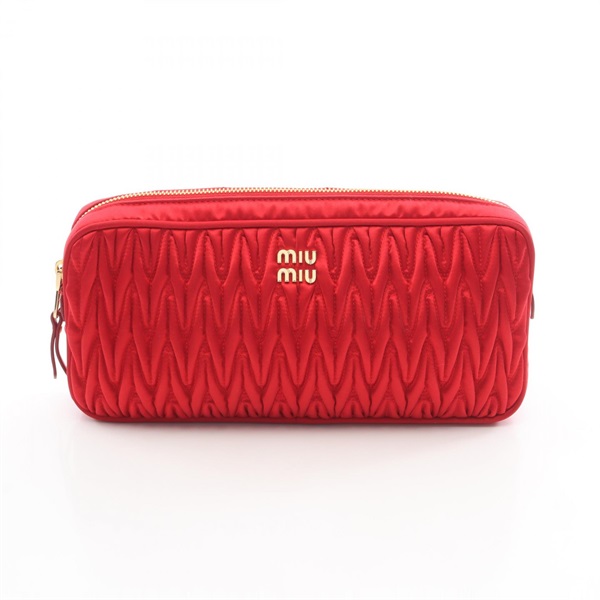 Miu Miu Materasse Clutch bag pouch Fabric Red Used Women