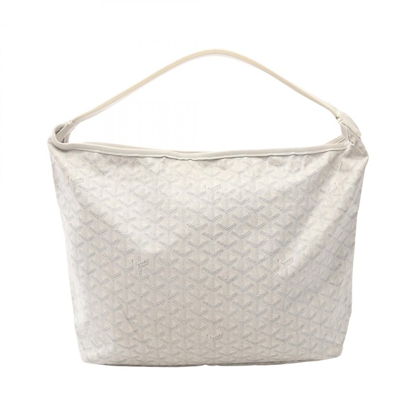 GOYARD fidge hobo Shoulder Bag canvas leather White Gray Used Women