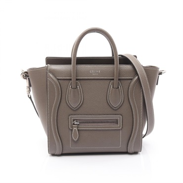CELINE Luggage Nano Shopper Crossbody Shoulder Handbag 168243DRU leather Used