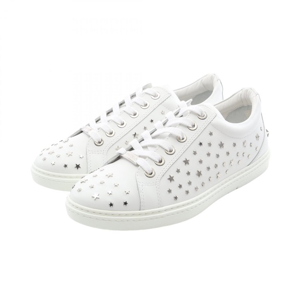 JIMMY CHOO CASH sneakers shoes #41 1/2 leather White studs Used Women