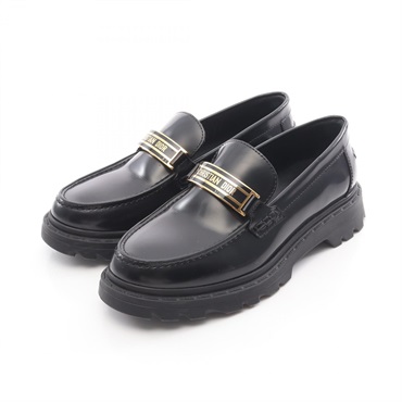 Dior Shoes Loafers Flat leather Black Used Women size 36 Logo