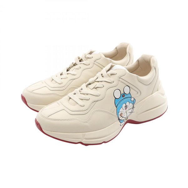 GUCCI Doraemon sneakers shoes #7 leather Beige Used mens