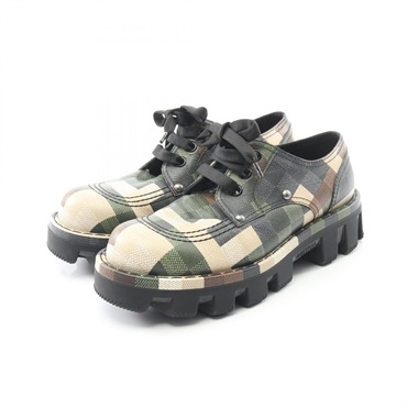 LOUIS VUITTON LV Checker Line Damoflage sneakers shoes #9 1/2 canvas Khaki Used