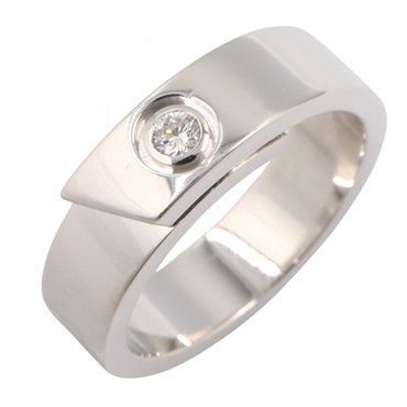 CARTIER Anniversary 1PD Diamond Ring 18KWG #56 Used Women US Size 7.5