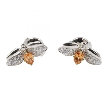 TIFFANY＆CO Firefly Diamond Garnet Pierced earrings 18KYG Gold Platinum Women