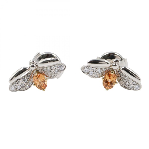 TIFFANY＆CO Firefly Diamond Garnet Pierced earrings 18KYG Gold Platinum Women