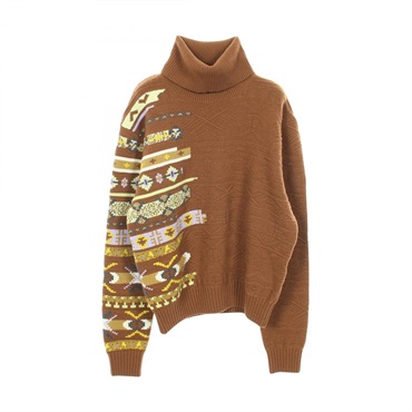 HERMES Couleur en Cours knitwear sweater wool cashmere Brown Used mens size S