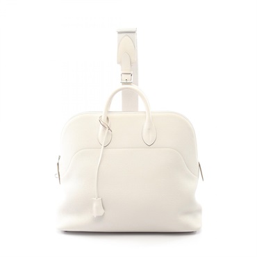 HERMES Bolide a Dos Shoulder Crossbody Handbag B Togo leather White SHW Used