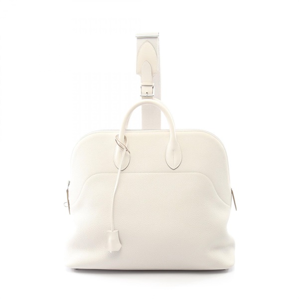 HERMES Bolide a Dos Shoulder Crossbody Handbag B Togo leather White SHW Used