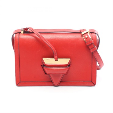 LOEWE Barcelona Shoulder Crossbody Bag leather Red GHW Used Women