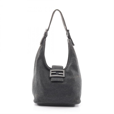 FENDI Handbag Cotton jersey Gray Used Women