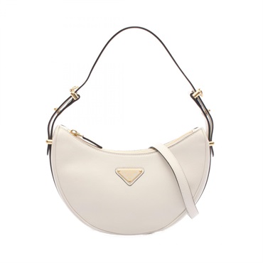 PRADA SOFT CALF ARCE Shouder Crossbody Handbag 1BC194 leather White Used Women