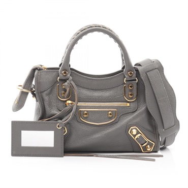 BALENCIAGA Classic Metallic Edge Mini City Shoulder Handbag 390160 leather Used