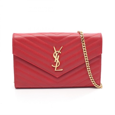 SAINT LAURENT PARIS Cassandra Classic chain crossbody Shoulder Bag 377828 red