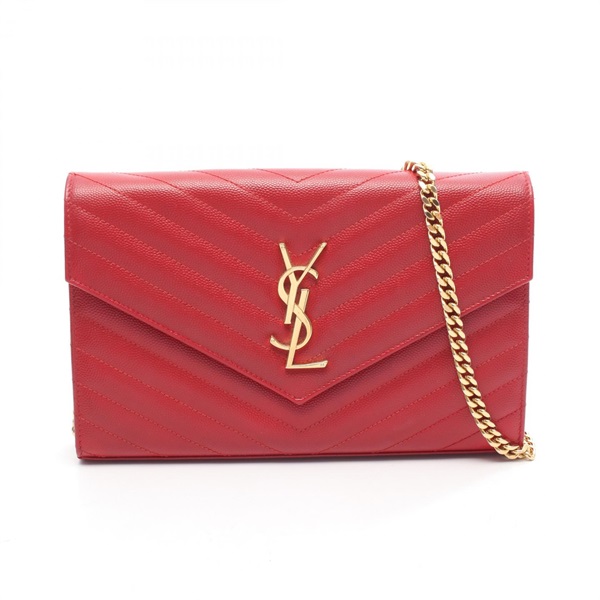 SAINT LAURENT PARIS Cassandra Classic chain crossbody Shoulder Bag 377828 red