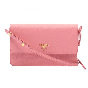 PRADA Shoulder Crossbody Bag Saffiano leather Pink Used Women