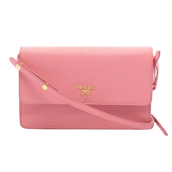 PRADA Shoulder Crossbody Bag Saffiano leather Pink Used Women