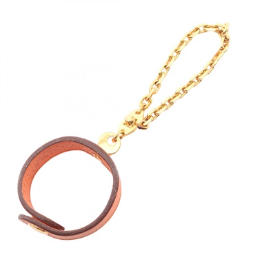 HERMES Nomade charm leather Gold Plated Orange Gold Used Women