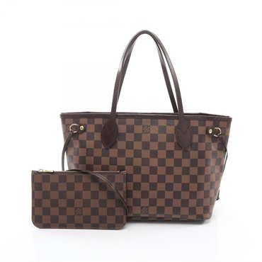 LOUIS VUITTON Neverfull PM Tote Handbag N41359 Damier Ebene canvas leather Used