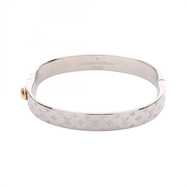 LOUIS VUITTON Cuff Nanogram Bangle Bracelet M00249 Gold Plated Used Women LV