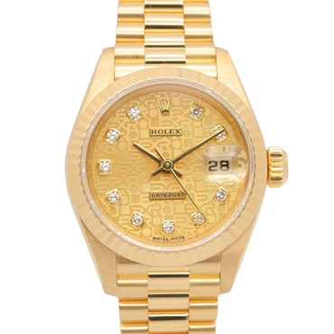 ROLEX Datejust 10P Diamond T Wrist Watch 69178G Automatic 18KYG Gold Used women