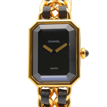 CHANEL Premiere M Wrist Watch H0001 Quartz Gold Plated Leather belt Used Women