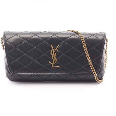 SAINT LAURENT PARIS Gaby Phone Holder chain crossbody Bag 7540511EL071000 black