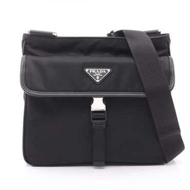 PRADA RE-NYLON TESSUTO+SAFFIANO Shoulder Bag leather Black NEW Triangle Logo