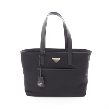 PRADA Re-Edition 1978 RE NYLON TESSUTO+SAFFIANO Tote Bag leather Black NEW
