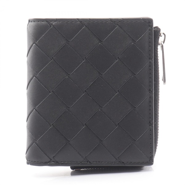 BOTTEGA VENETA Intrecciato Bi-fold wallet 775546VCPQ48803 leather Black NEW