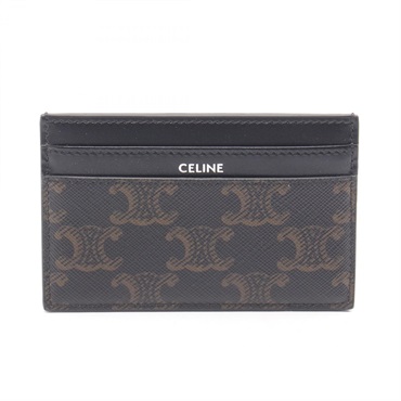 CELINE Medium Triomphe Card Case Holdeer 10N762FGS38 leather PVC Black Brown NEW