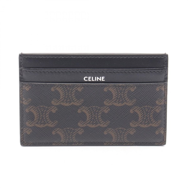 CELINE Medium Triomphe Card Case Holdeer 10N762FGS38 leather PVC Black Brown NEW