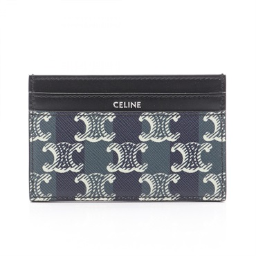 CELINE Medium Triomphe Card Case 10N762GUG07TH leather PVC Green Navy Black NEW