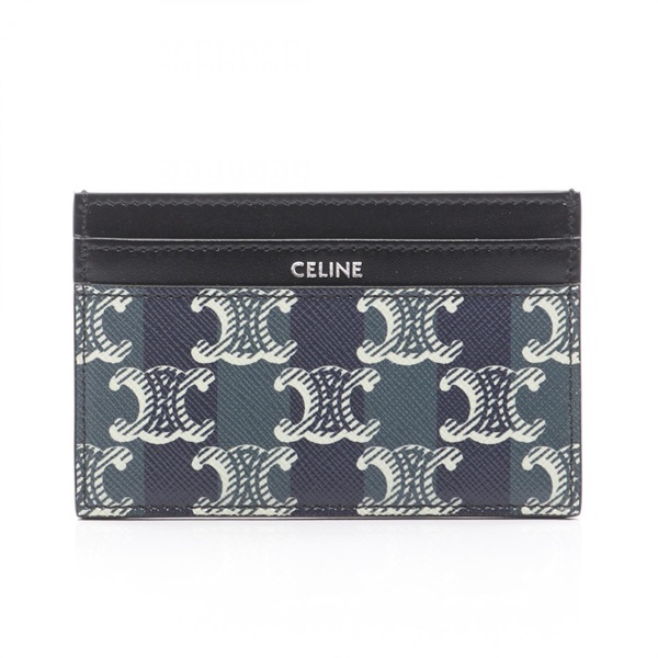 CELINE Medium Triomphe Card Case 10N762GUG07TH leather PVC Green Navy Black NEW