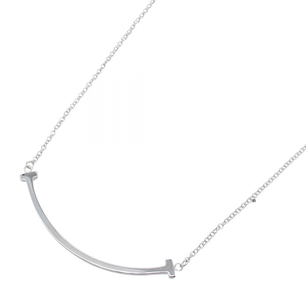 TIFFANY＆CO T Smile Small Necklace 18KWG White Gold 40/45cm Used Women