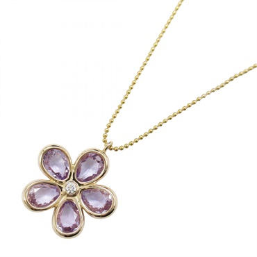 TIFFANY＆CO Flower Garden Amethyst Pendant Necklace 18KRG Purple 40.5㎝ Used