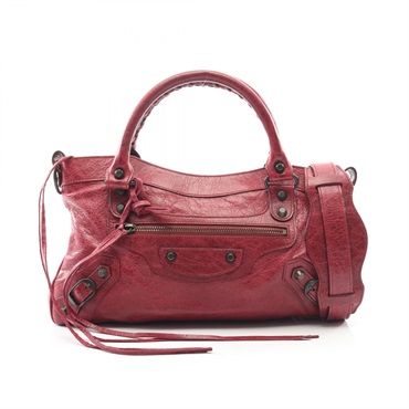 BALENCIAGA The first shoulder Handbag leather Red Used Women